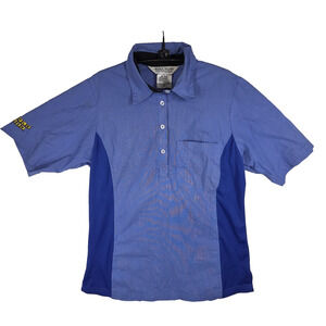 Waffle House Shirt Small Blue Button Restaurant Work Employee Uniform Flag